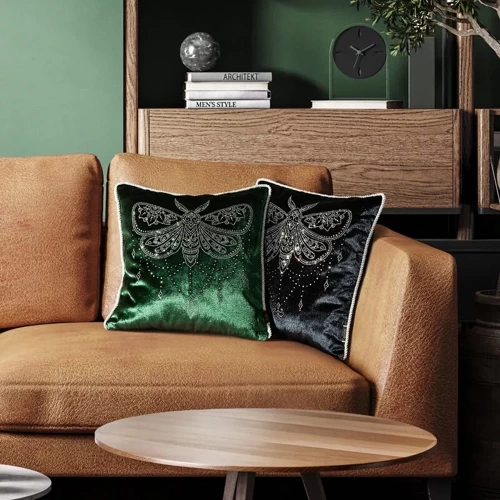 Royal 8 Samtkissenbezug mit Kristallen Eurofirana grün