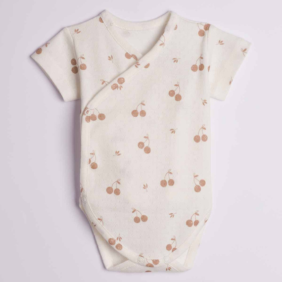 224005 Nicol Wickelbody für Babys 100% Baumwolle, Lochmuster, Kirschen