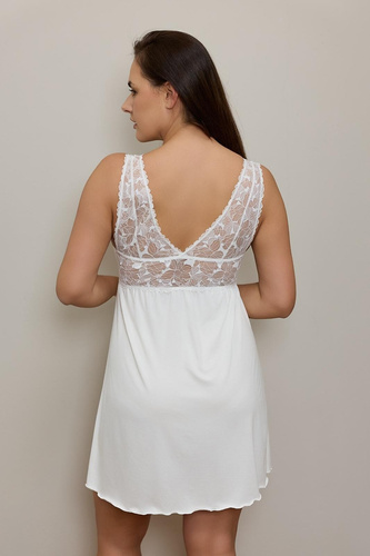 Nachthemd Hannah Big KM32 Mefemi by Nipplex Milk Viskose Spitze Plus Size