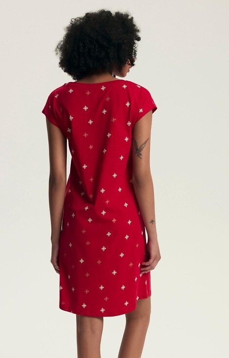 43720 Dotie Henderson Damen-Weihnachtsnachthemd – Baumwolle, kurze Ärmel