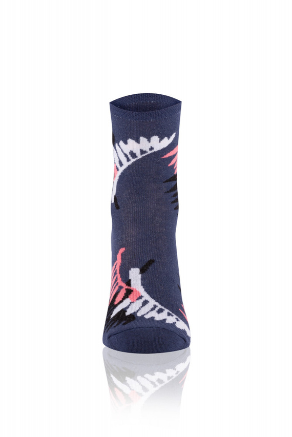 S144D Aloe Lange Socken Italienische Mode - navy/rosa/weiß