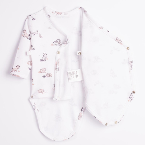 228094 Nicol FARMA Wickelbody für Babys aus Baumwolle mit Tiermotiven