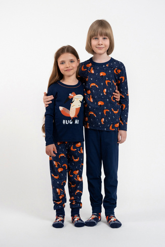 Vitalis Jungen Schlafanzug langarm, lange Hose Italienische Mode