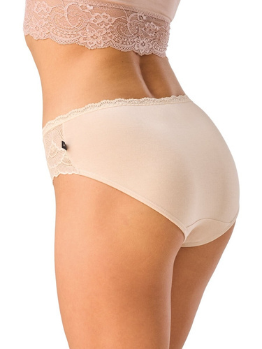 Damen Slips Key LPC 156 Bambus hoher Bund Spitze 2er Set bequem