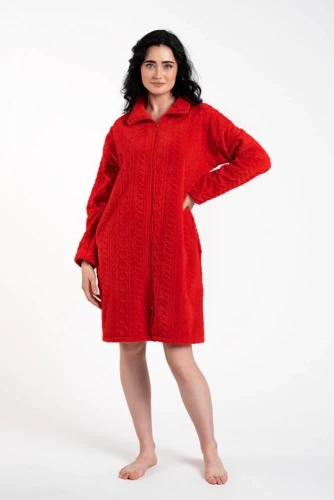 Rena Damen Bademantel Italian Fashion - rot