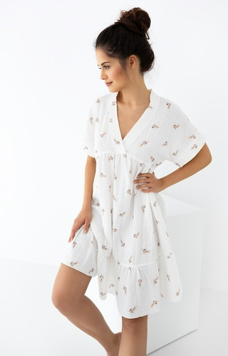 Nastia Sensis Musselin-Nachthemd – Ecru