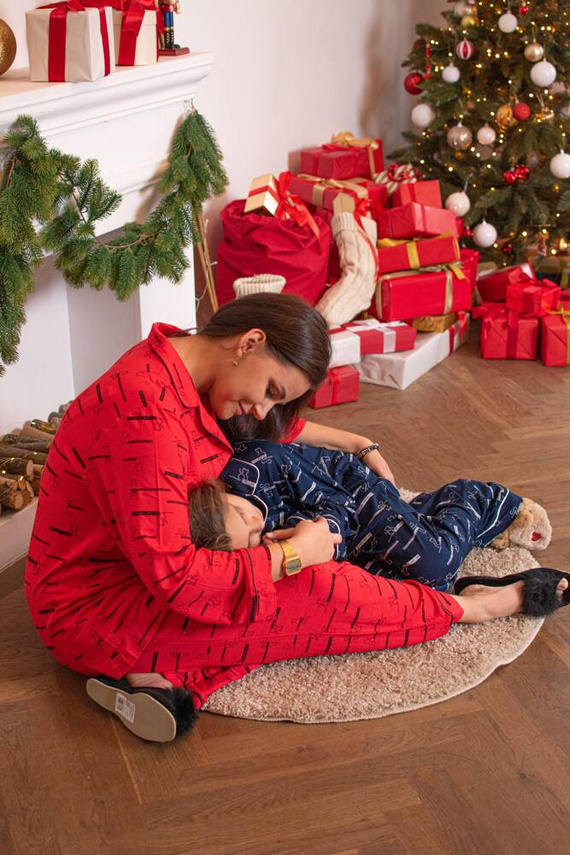 718 Madeleine Cat Love Damen Forex Pyjamas - rot