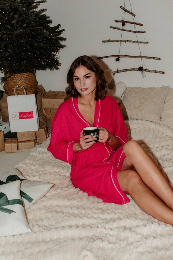 817 Skyler Damenbademantel De Lafense - Himbeere