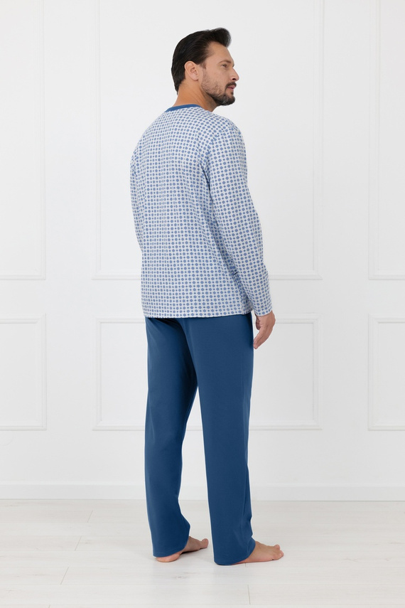Herren-Pyjama Homer Italian Fashion aus Baumwolle, lang, zum Knöpfen