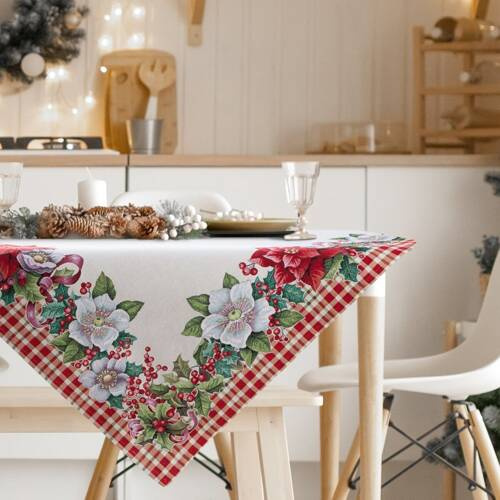 1273 Eurocurtain Gobelin-Weihnachtstischdecke, creme