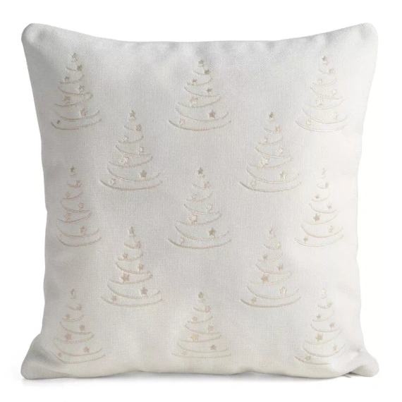 CHP308 Eurofirany Weihnachtskissenbezug 45x45 mit 3D-Pailletten Sternen beige