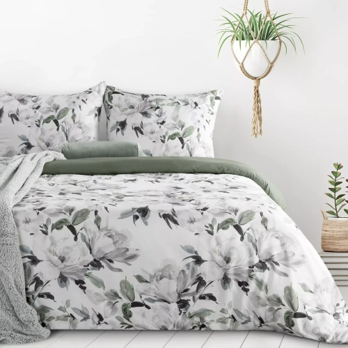 Bettwäsche Loti Design 91 Blumenmuster wendbar weich mit Reißverschluss