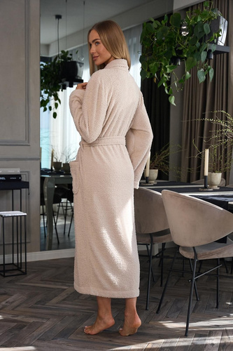 L&L Celeste 2558 Angora Damenbademantel – langer, warmer, eleganter Schnitt