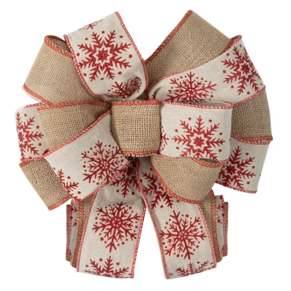 Weihnachtsdeko-Schleife 446 im Öko-Stil Eurocurtains beige