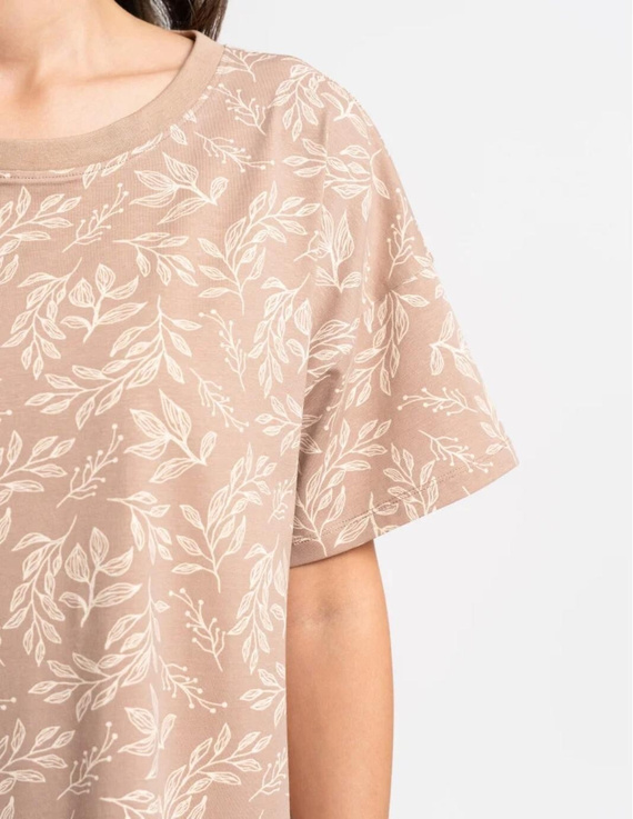 Damen-Nachthemd Moraj PDK2800-006 Beige – Baumwolle Oversize Print