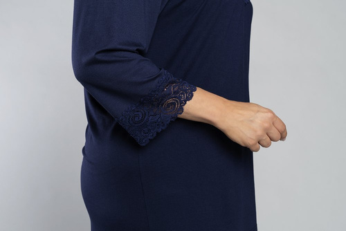 Izyda Pyjamas 3/4 Ärmel, 3/4 Hose Italienische Mode - navy blau