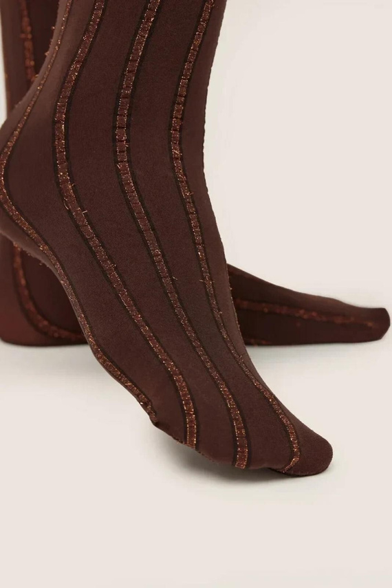 Gabriella Liva 1262 Damenstrümpfe 50 DEN mit 3D-Glanzstreifen, chocolate