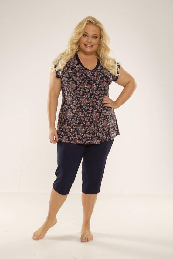 489/491 Mia Women's Plus Size Pyjamas Forex - navy blau