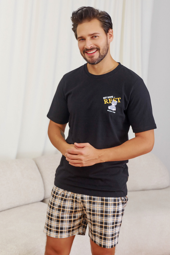 7231 Doctor Nap Herren-Pyjama – schwarz