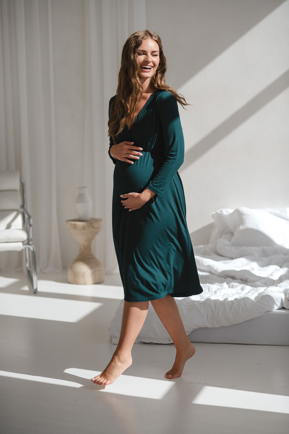 Bambus Still- und Umstandsnachthemd Star Light – atmungsaktiv, feminin, ideal für Klinik und Stillzeit