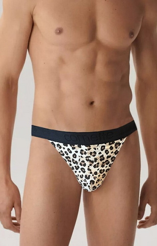 917/164 Cornette High Emotion Herren-Tanga – Baumwolle, Leopardenmuster
