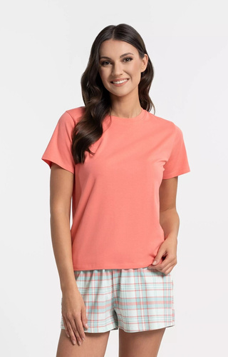 Moraj PDD3100-006 Damen-Pyjama 95% Baumwolle Rosa mit kurzen Shorts und Taschen