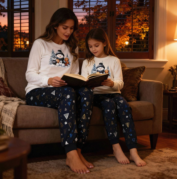 721/427 Snowy Day Cornette Ecru Damen-Pyjama – Baumwolle, lange Ärmel | Warm und bequem