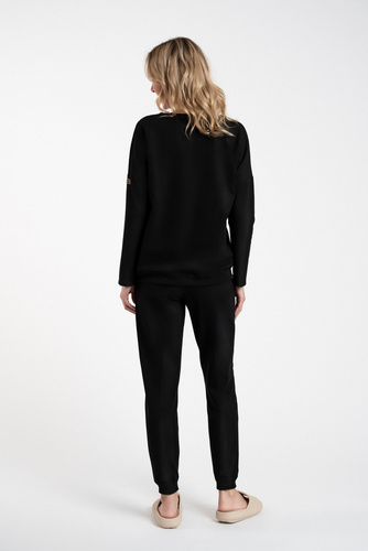 Karina Damen Sweatshirt Fashion - schwarz 