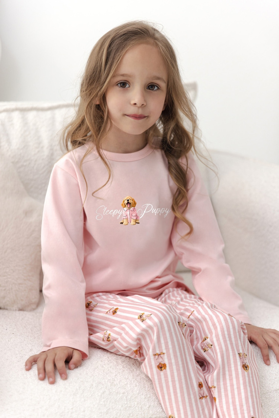 Mädchen-Pyjama Taro 3647 Nola Rosa 100% Baumwolle Langarm