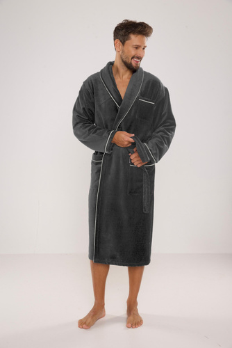 735 Manuele Herren Bademantel De Lafense - graphit