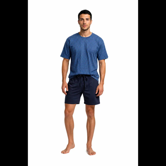 Sesto Senso 2723/12 Granat Herren Baumwoll-Pyjama Kurz 100% Baumwolle