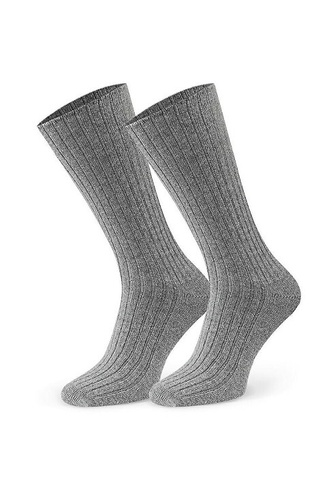 Art.185 Steven 007 graue Socken – gerippte Damen-Lammwolle, Winter