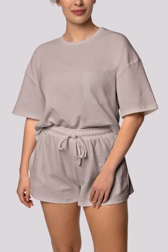Gemütlicher Kurzarm-Damenpyjama Mona, rosa