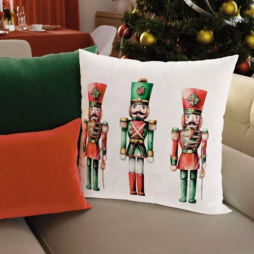 PBN279 Nussknacker-Weihnachts-Marquisette-Kissenbezug