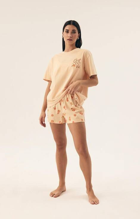 42684 Naranja Damen-Pyjama Henderson – Pfirsich