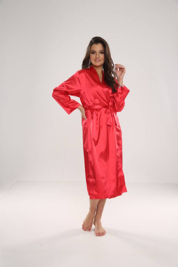 798 Klassischer Forex Damenbademantel - rot