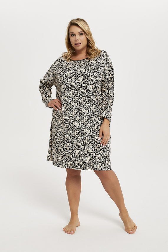 Guyana Damen Langarm Nachthemd Italian Fashion - Druck