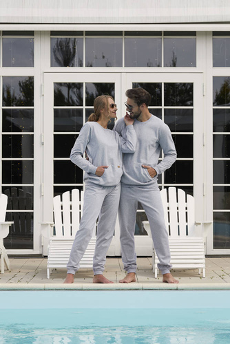 Fox Herren Long Set. ärmel, Länge. hose Italian Fashion - melange