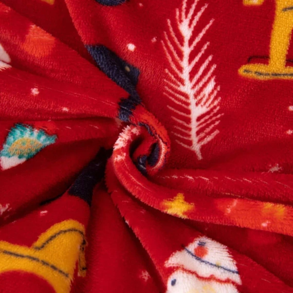 Merry Cozy Christmas rote Teddybär-Bettwäsche von Spod Iglity i Nitki – Plüsch-Mikrofaser 210 g/m²