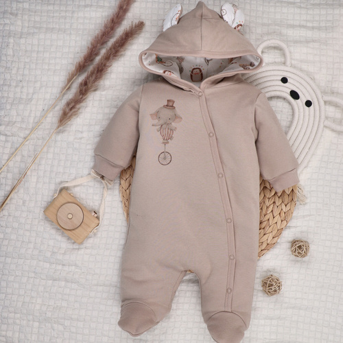 Gefütterter Baby-Overall Circus Nini – 100% Bio-Baumwolle