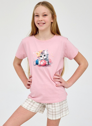 Mädchen Pyjama Cornette Kitty Baumwolle kurzarm Shorts Set