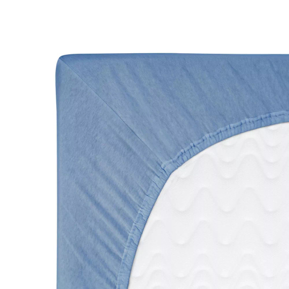 Constance Jersey-Spannbettlaken KARO – blau 009