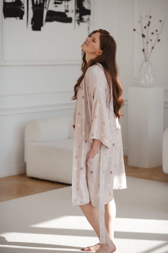 Polka Dots Milk&Love Umstandsbademantel aus Bambus