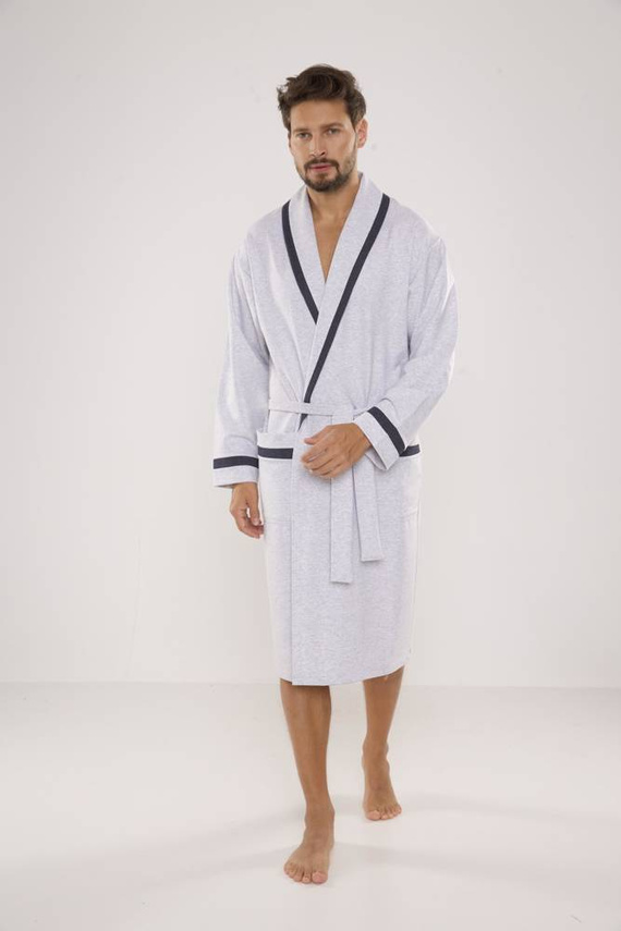 564 Bruno Herren Bademantel De Lafense - hell melange 