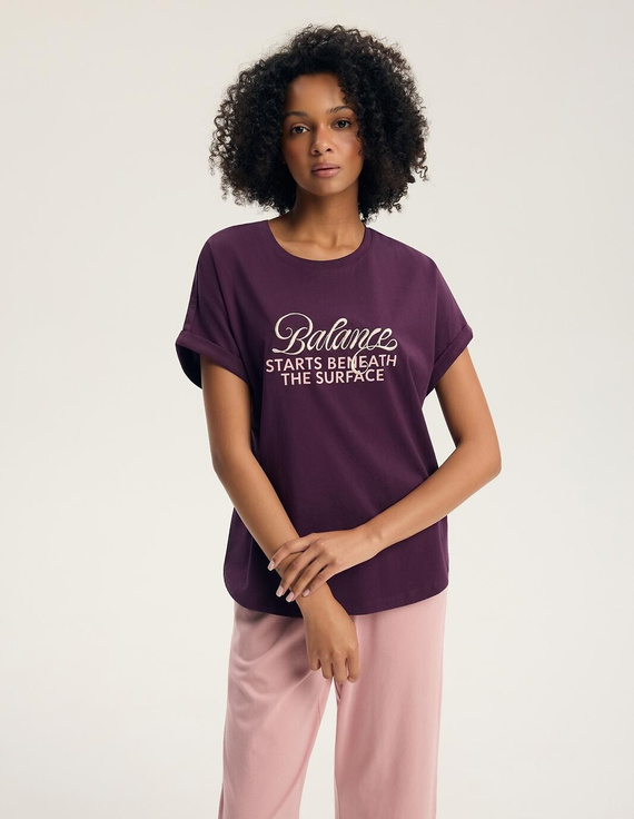 Henderson Galla 45445 Damen-Pyjama 100% Baumwolle Lange Hose lila-altrosa