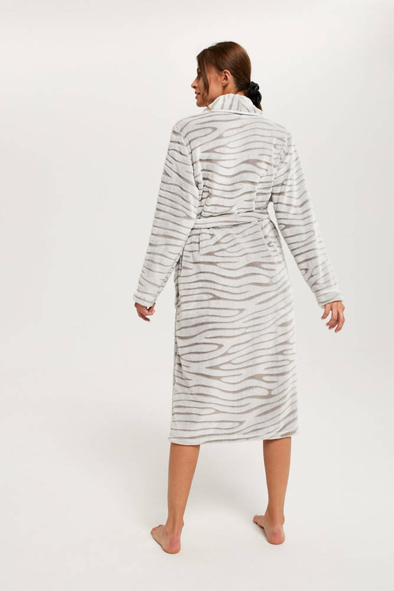 Asma Damen-Fleece-Bademantel Italian Fashion - grau