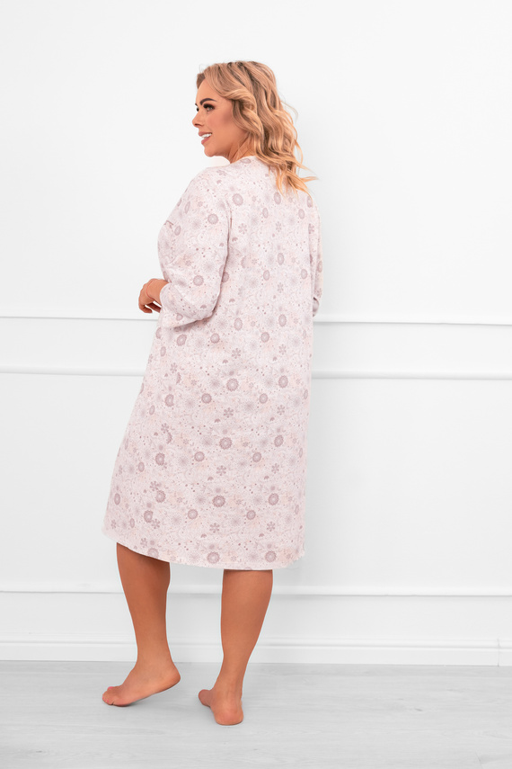 Damen Nachthemd Galea - Baumwolle, Knöpfe, Ärmel 3/4 Italienische Mode