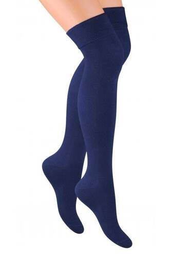 Art.076 Steven Damen-Overknee-Socken – 022 Marineblau