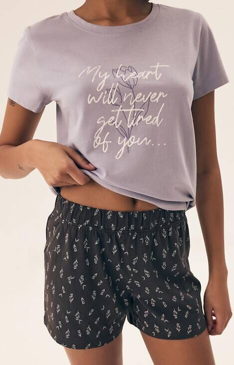 42893 Naturaleza Damen-Pyjama Henderson – Lavendel