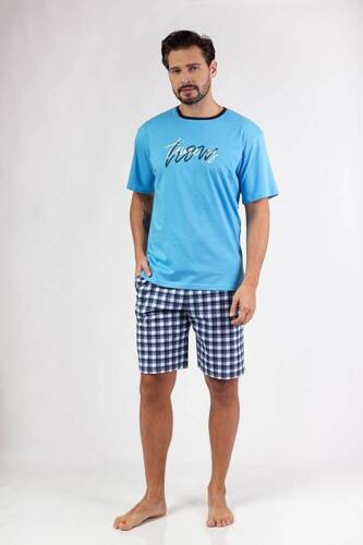 478 Regina Herrenpyjama – Türkis